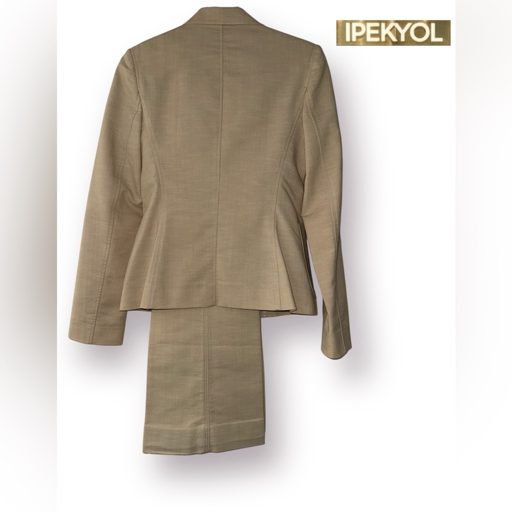 🛍️SALE🛍️IPEKYOL Elegant Tan Women's Single-Breasted Blazer & Pants 2-PIECE Suit - Picture 4 of 14